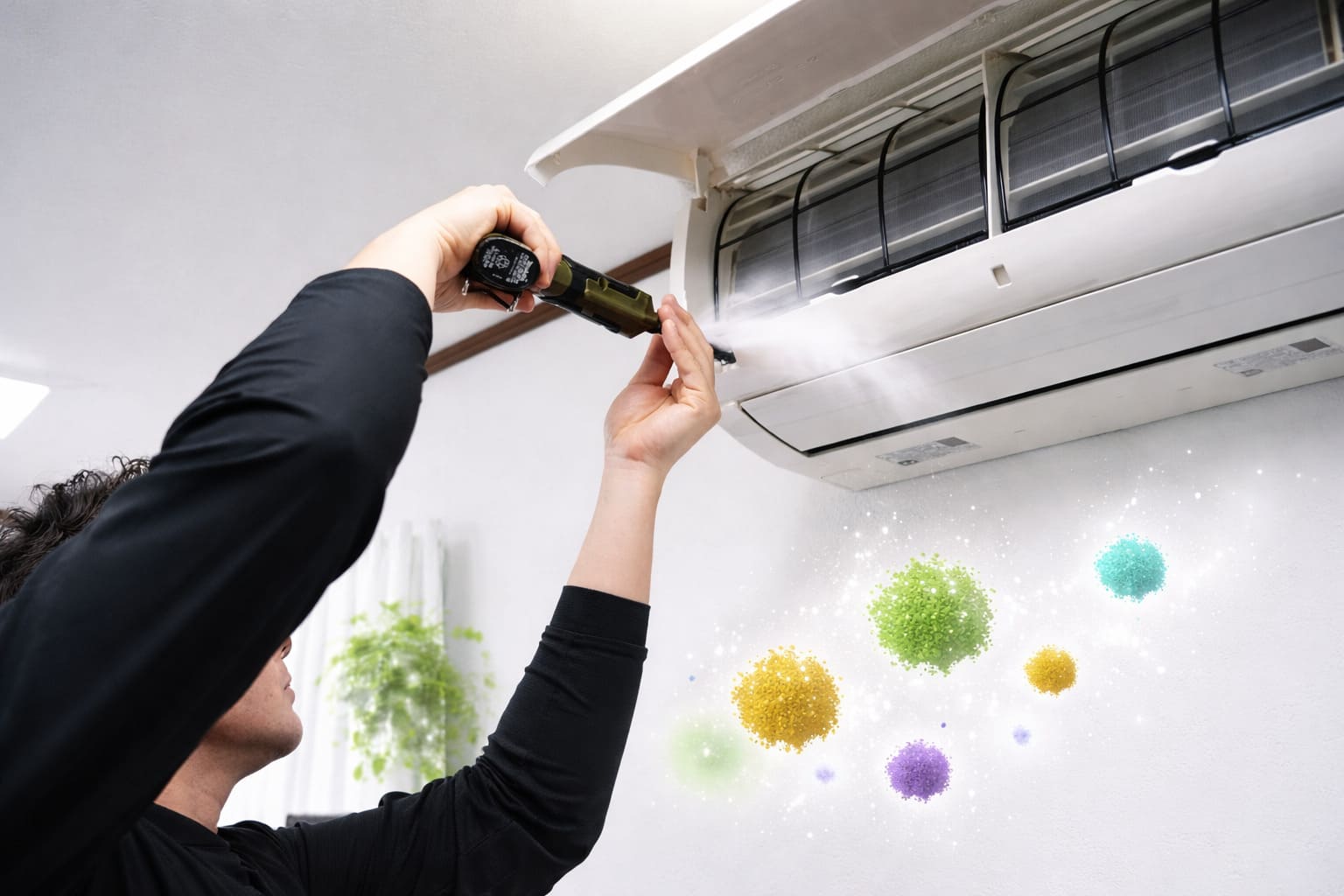 エアコン部品の洗浄後